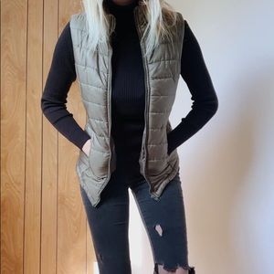 Olive puffer vest